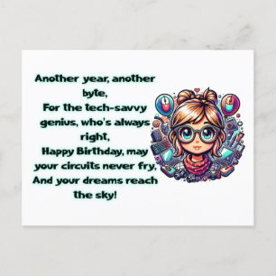 Tech Birthday Card, Geeky Birthday Feiertagspostkarte