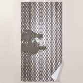 Tech Black&White Halftone Effect Couple on Beach Strandtuch (Vorderseite)
