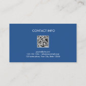 Tech Blue | Minimalistischer moderner Tech QR-Code Visitenkarte (Rückseite)