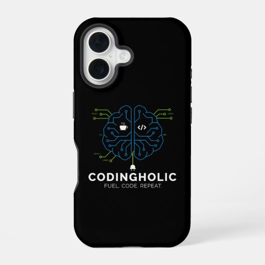 Tech Brain Coding Für Programmierer & Coder iPhone 16 Hülle (Rückseite)