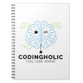 Tech Brain Coding Notebook for Programmers Notizblock (Vorderseite)