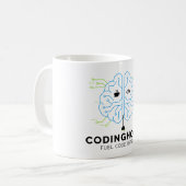 Tech Brain Coding Tasse für Programmierer & Coder (Vorderseite Links)