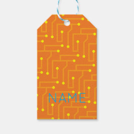 Tech Circuit Board orangefarbener NAME Moderner Sp Geschenkanhänger