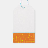Tech Circuit Board orangefarbener NAME Moderner Sp Geschenkanhänger (Rückseite)