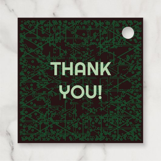 Tech Code Party Danke-Tag Geschenkanhänger (Rückseite)