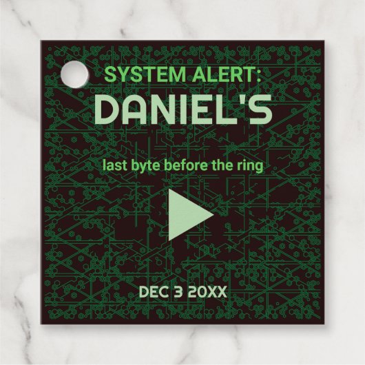 Tech Code Party Danke-Tag Geschenkanhänger (Vorderseite)