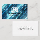 Tech-Computer-Logo | Hintergrund zum Binärcode Visitenkarte (Vorne/Hinten)