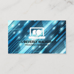 Tech-Computer-Logo   Hintergrund zum Binärcode Visitenkarte