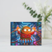 Tech Crab Facing Short Circuit In Serverroom Postkarte (Stehend Vorderseite)