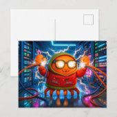 Tech Crab Facing Short Circuit In Serverroom Postkarte (Vorne/Hinten)