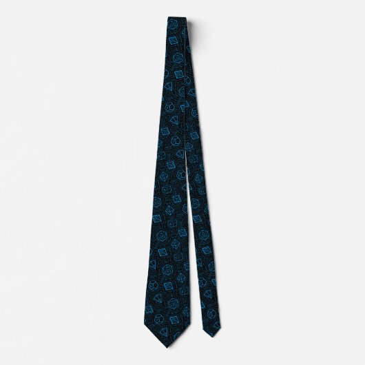 Tech D20 Muster (blau) Neck Tie Krawatte (Vorderseite)