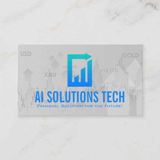 Tech-Dokument-Logo | Finanzdiagramm Visitenkarte (Vorderseite)