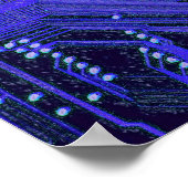 Tech Electronics, blaues Cyber-Schalttafel Poster (Ecke)
