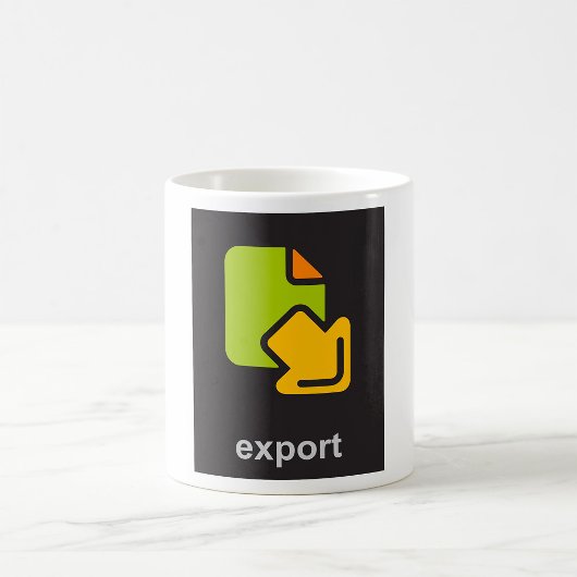 Tech-Export-Symbol Digitale Daten Datei Kaffeetasse