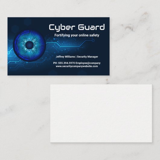 Tech Eye Logo | Moderner Hintergrund Visitenkarte (Vorne/Hinten)