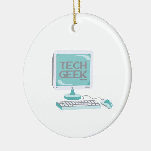 Tech Geek Keramik Ornament (Links)