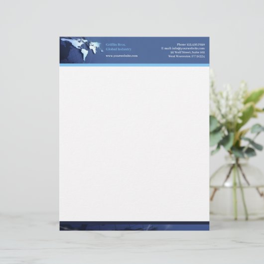 Tech Globe Letterhead Briefkopf (Stehend Vorderseite)