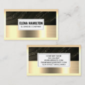 Tech | Gold Metallic Color Block Business Card Visitenkarte (Vorne/Hinten)
