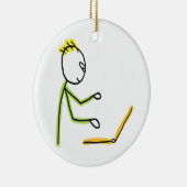 Tech Guy Stickman Keramik Ornament (Rechts)