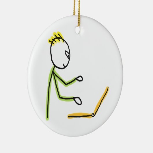 Tech Guy Stickman Keramik Ornament (Rechts)