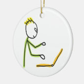 Tech Guy Stickman Keramik Ornament (Links)