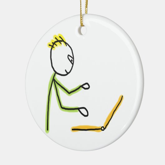 Tech Guy Stickman Keramik Ornament (Links)
