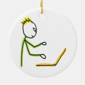 Tech Guy Stickman Keramik Ornament (Hinten)