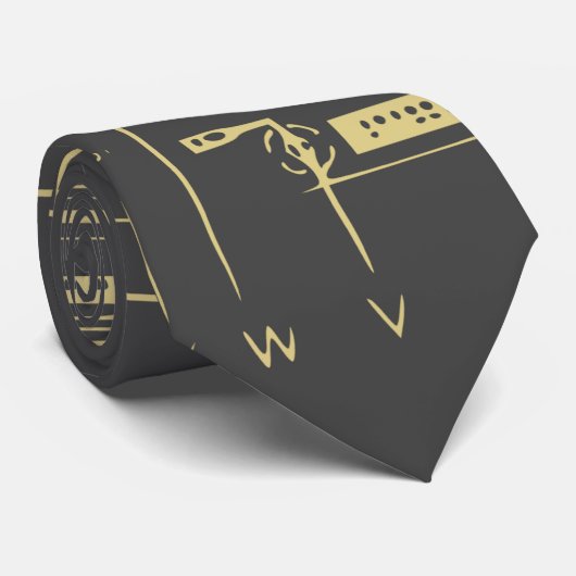 Tech-Hauptplatine in Grau und Gold | Schalttafel Krawatte (Gerollt)