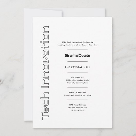 Tech Innovation Business Corporate Events Moderne Einladung (Vorderseite)