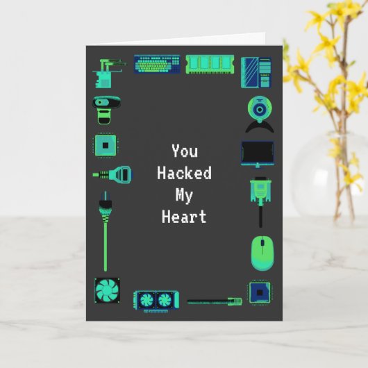 Tech Liebe Valentine's Day Card Karte (Gelbe Blume)