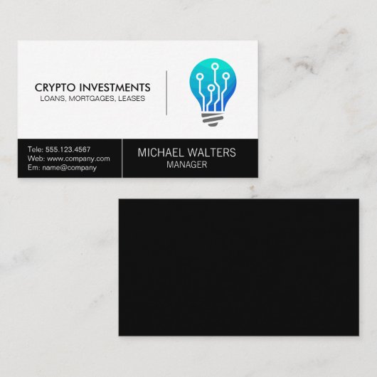 Tech Lightbulle Logo Visitenkarte (Vorne/Hinten)