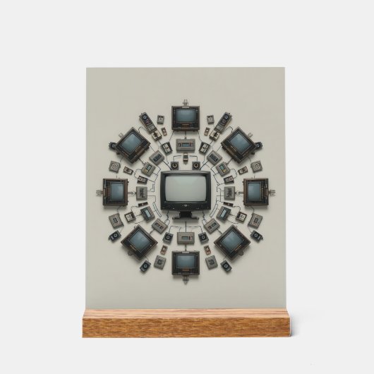 Tech Mandala: A Fusion of Eras Acrylschild (Vorderseite)