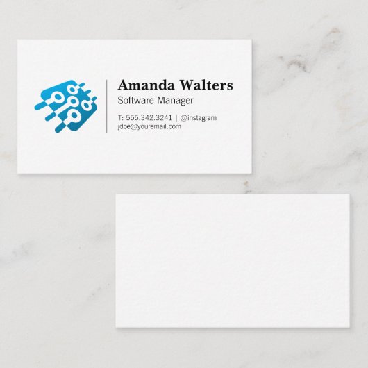 Tech Microchip | Software-Hardware | Ingenieur Visitenkarte (Vorne/Hinten)