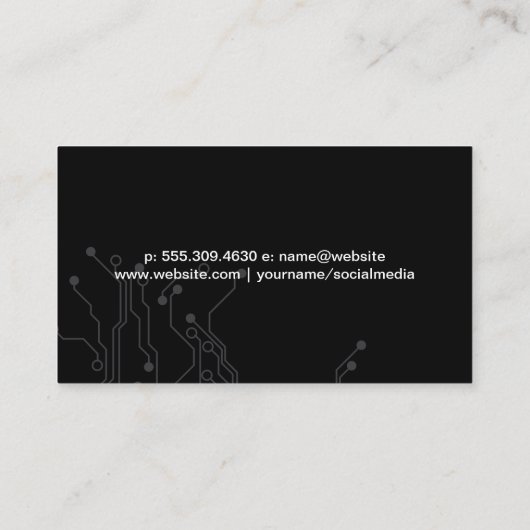 Tech Modern Logo | Visitenkarte für den Schaltschr (Rückseite)