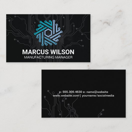 Tech Modern Logo | Visitenkarte für den Schaltschr (Vorne/Hinten)