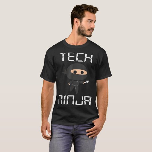 Tech Ninja Funny IT Computer Techie Support Hilfe  T-Shirt (Vorne ganz)