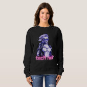 Tech-Noir-Cyberpunk-Mädchen Sweatshirt (Vorne ganz)
