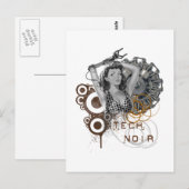 Tech noir Zellstoff Steampunk Dame Postkarte (Vorne/Hinten)