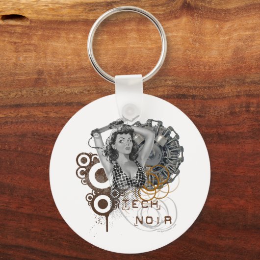 Tech noir Zellstoff Steampunk Dame Schlüsselanhänger (Vorderseite)