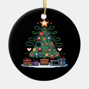 Tech Programming Retro Gaming Weihnachtsbaum Geek Keramik Ornament