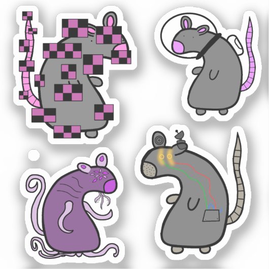 Tech Rat Stickers Aufkleber (Vorderseite)