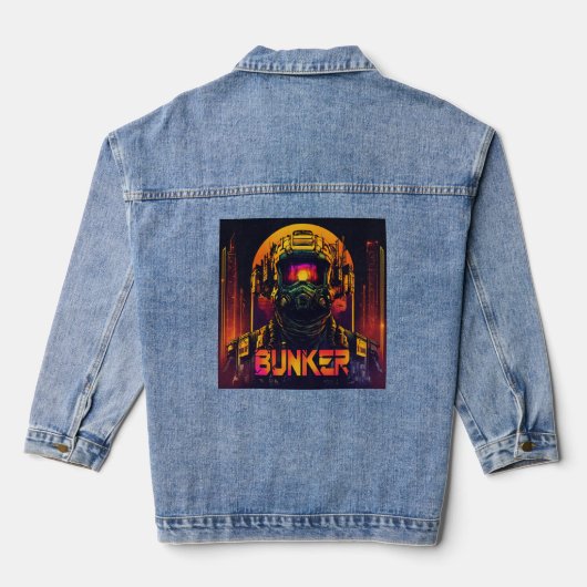 Tech Rebel: Cyberpunk Denim Jacket von BUNKER TOP Jeansjacke (Rückseite)
