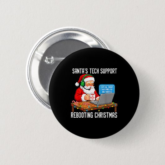 Tech Rebooting Support Santa's Laugh Button (Vorne & Hinten)