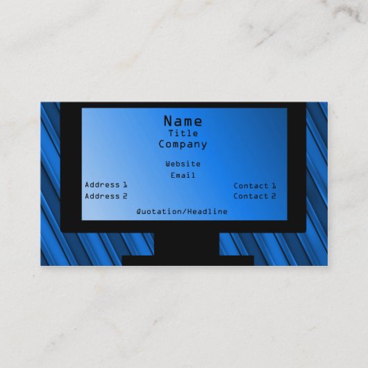 Tech Savvy Business Card, Royal Blue Visitenkarte (Vorderseite)