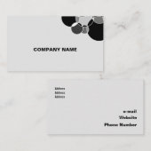 Tech Schwarz-Weiß-Geometrische Überlappungszirkel Visitenkarte (Vorne/Hinten)