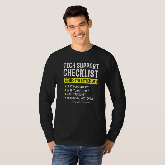 Tech Support Checklist  Computer Geek Sysadmin Pre T-Shirt (Vorne ganz)