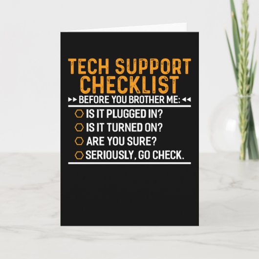 Tech Support Computer Geek Funny Techie Geschenkid Karte (Vorderseite)