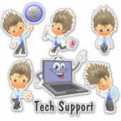 Tech Support Custom-Cut Vinyl Sticker (Vorderseite)