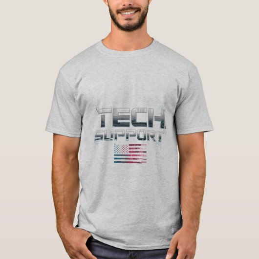 Tech Support Cyber Engineer IT Nerd Geek USA Flag T-Shirt (Vorderseite)