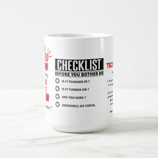 Tech support Mok checklist Kaffeetasse (Mittel)